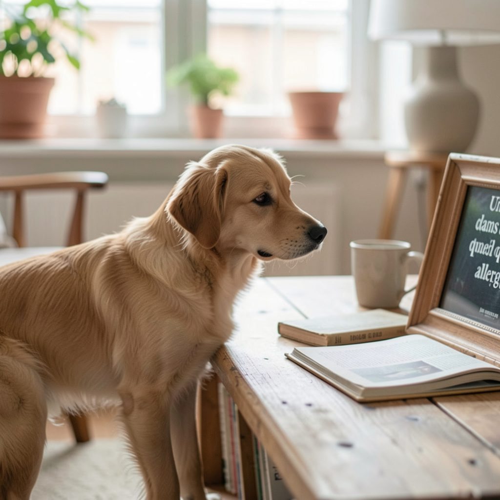 Un chien dans l'album de famille quand quelqu'un est allergique