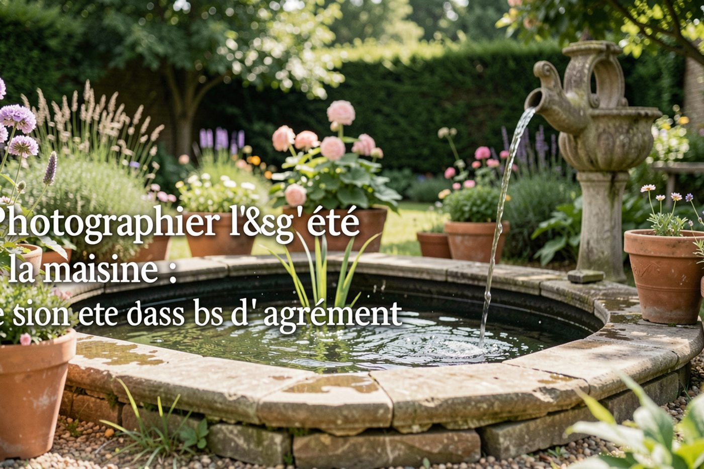 Photographier l'été à la maison : le jardin et son bassin d'agrément